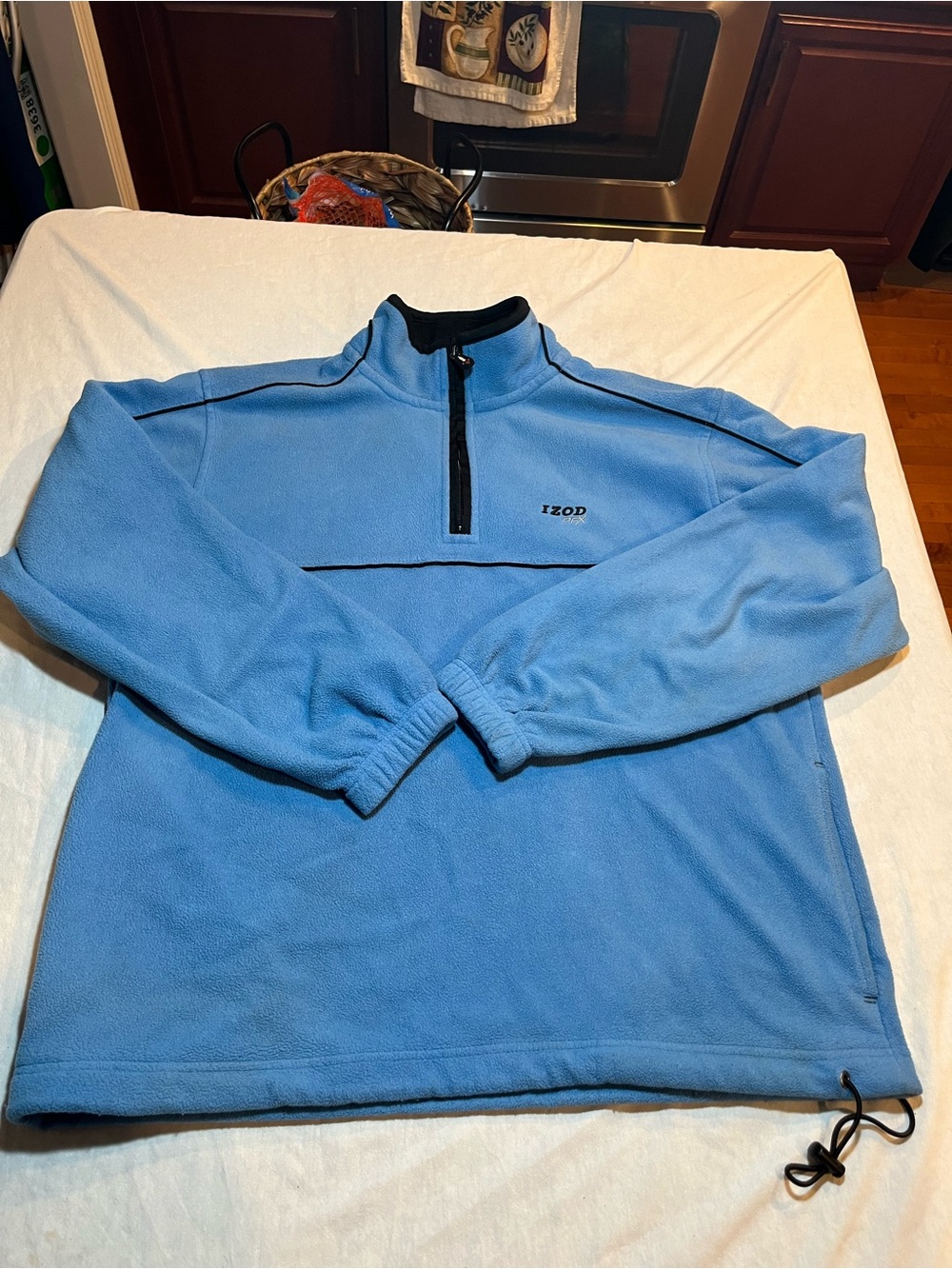 IZOD Light Blue Quarter-Zip Fleece Pullover men’s size large